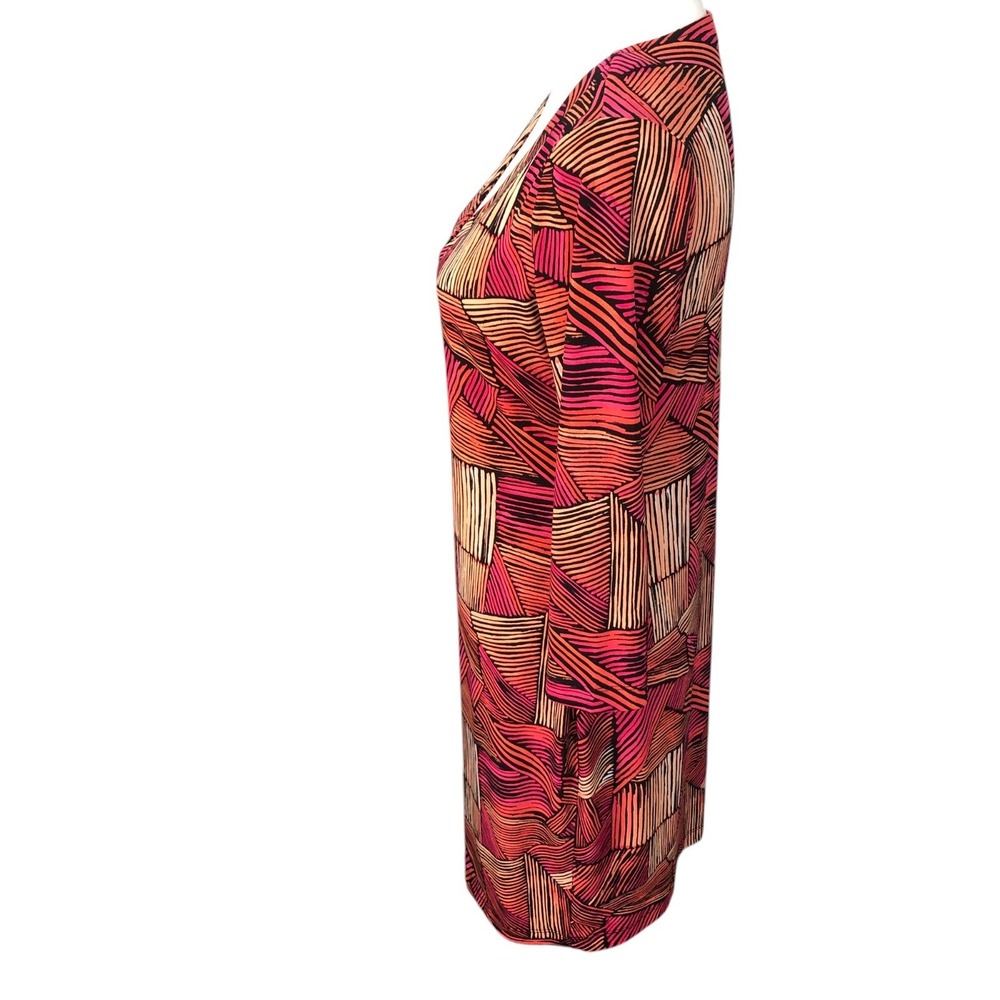 Calvin Klein Women's Fuschia VNeck Colorful Career Office Sheath Midi Dress 8 - Picture 3 of 11
